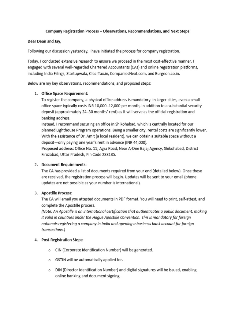 Company Registration Process | PDF | Identity Document