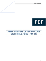 Army Institute of Technology Dighi Hills, Pune - 411 015: Prospectus 2012
