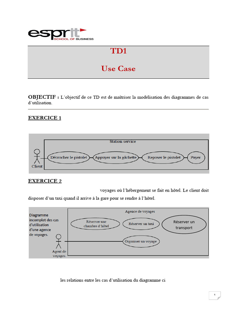 Modélisation de cas d'utilisation TD1 | PDF