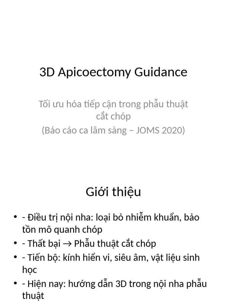 3D Apicoectomy Guidance Presentation | PDF