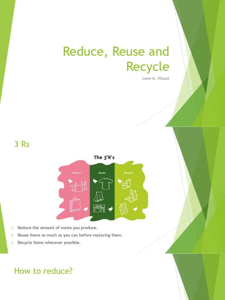 Mastering the 3 Rs: Reduce, Reuse, Recycle | PDF