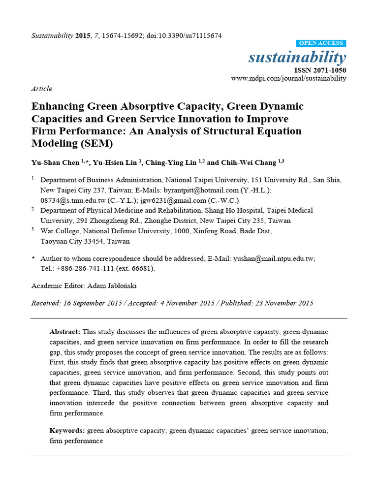Green Innovation and Firm Performance Analysis | PDF | Innovation ...