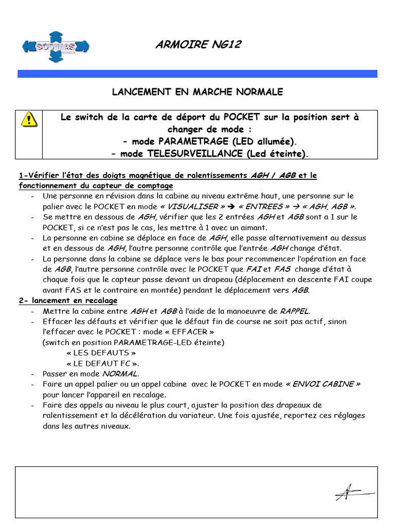 Mise en service Armoire NG12 | PDF