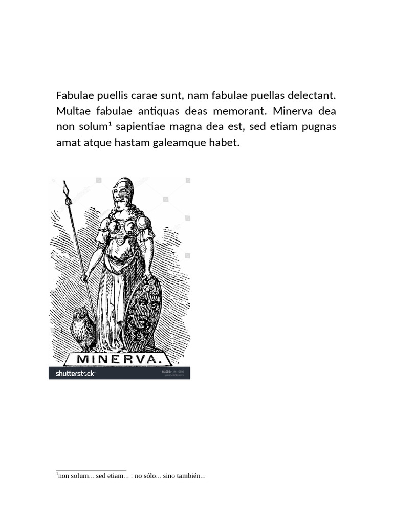 Fabulae Puellis Carae Sunt. LA DIOSA MINERVA | PDF