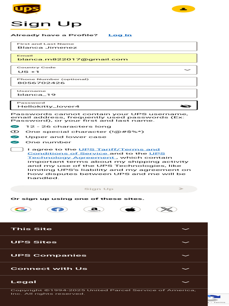 UPS Sign Up Guidelines | PDF