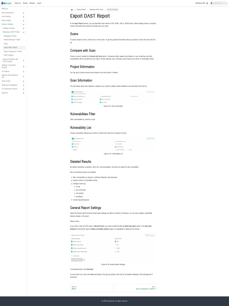 Exporting DAST Reports Guide | PDF | Comma Separated Values | Microsoft ...