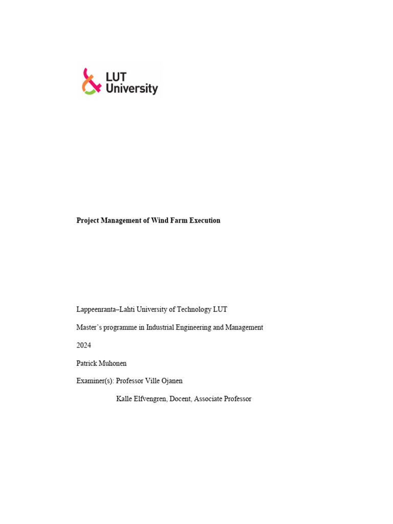 Wind Farm Project Management Guide | PDF | Wind Power | Wind Farm