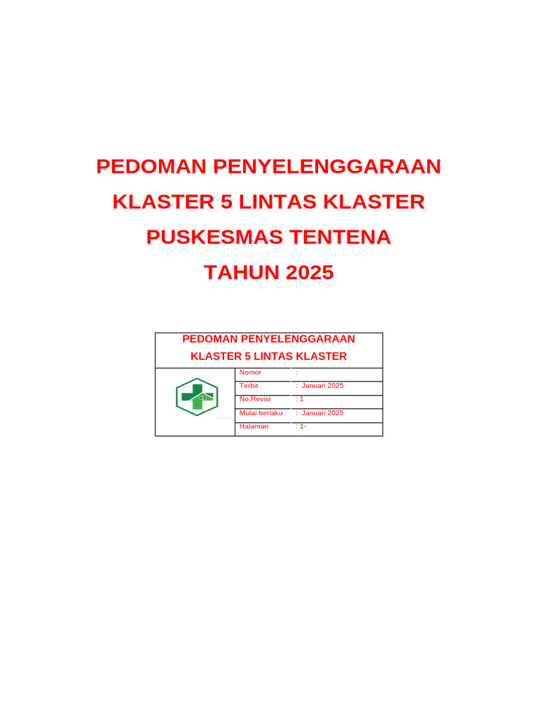 Pedoman Lintas Klaster Puskesmas 2025 | PDF