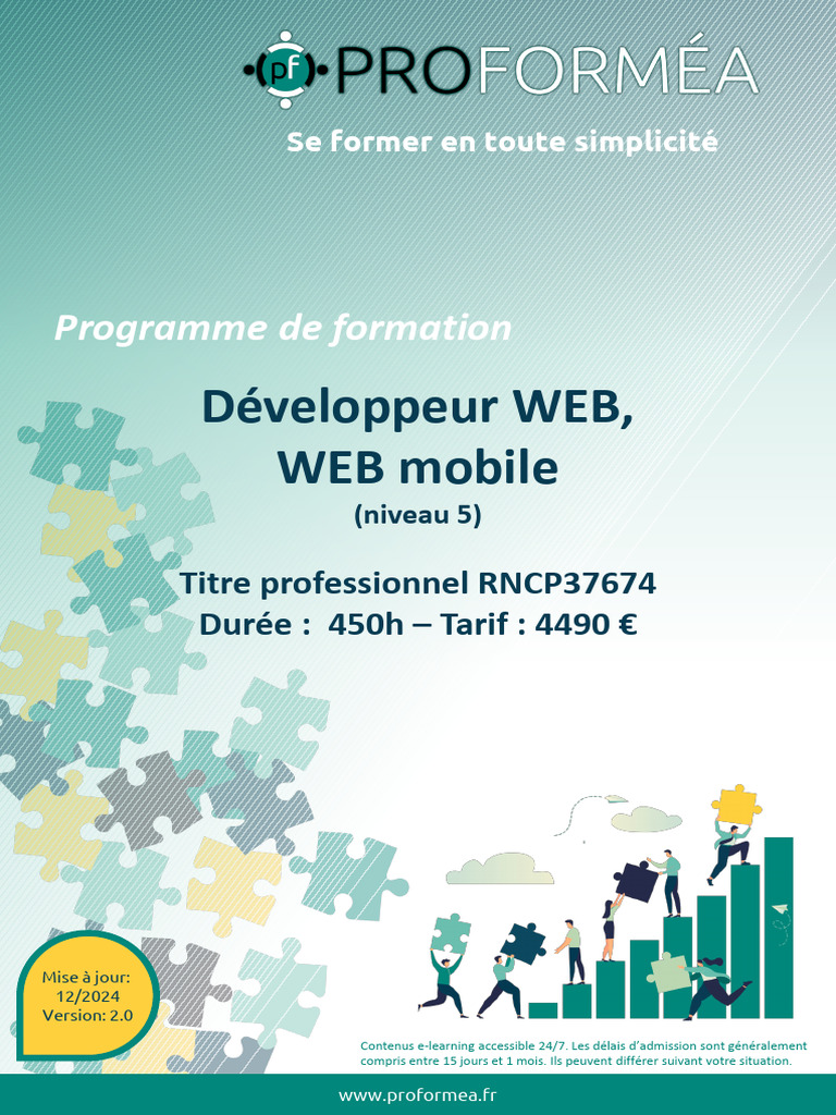 Formation Développeur Web Mobile 450h | PDF | Internet | Internet et Web