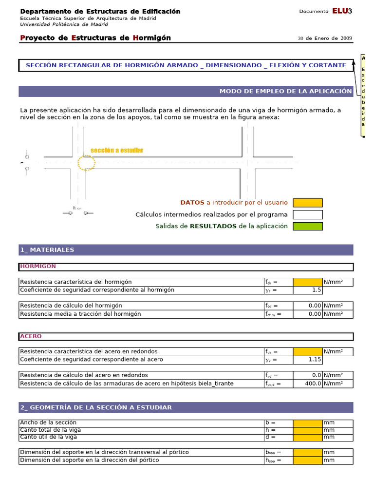 Copia de Elu3 Dimensionado Seccion Rectangular 2009 | PDF | Viga ...
