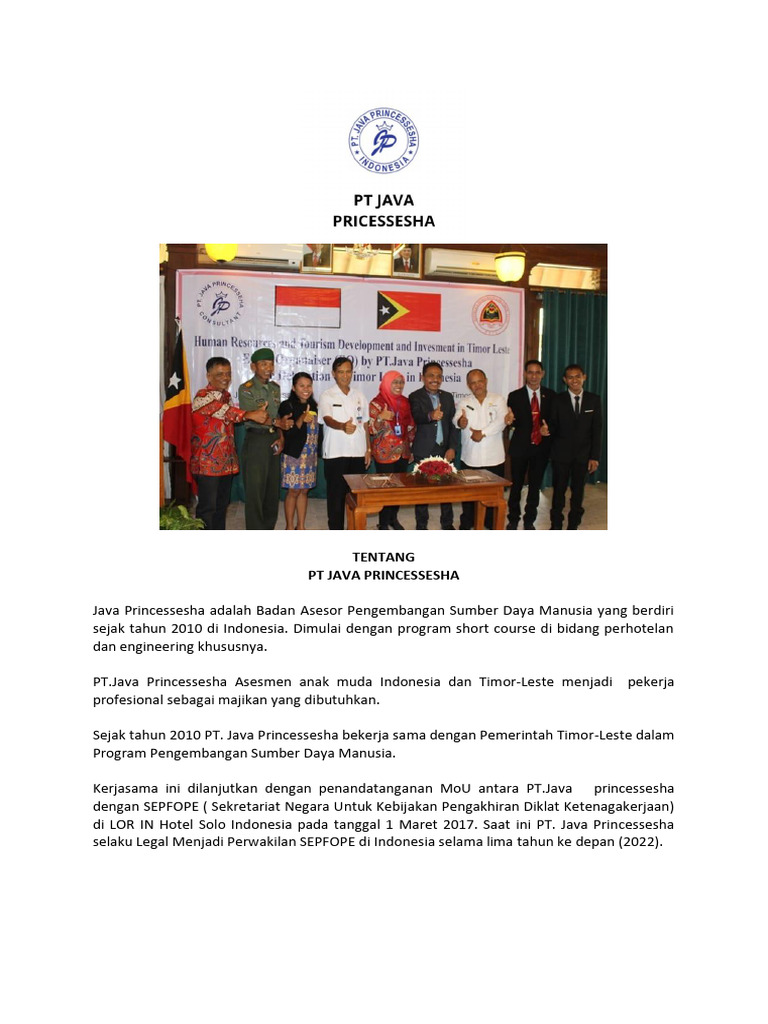 Pengembangan SDM oleh PT Java Princessesha | PDF