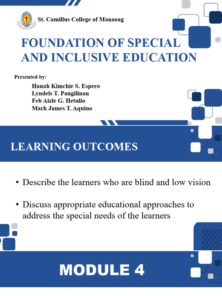 Special Education for Blind Learners | PDF | Visual Impairment | Visual ...