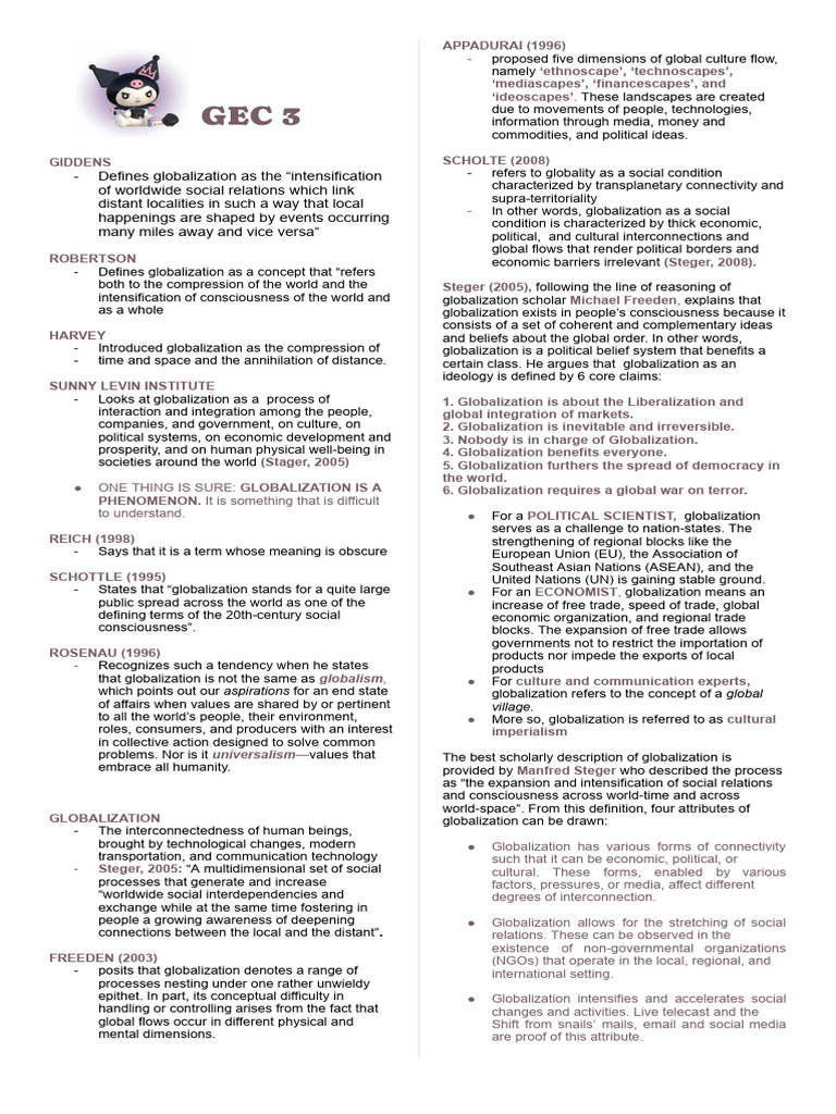Understanding Globalization: Key Concepts | PDF | Globalization | Economies