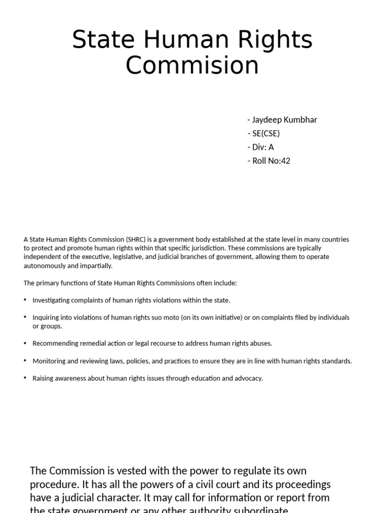 Overview of State Human Rights Commissions | PDF | Prosecutor ...
