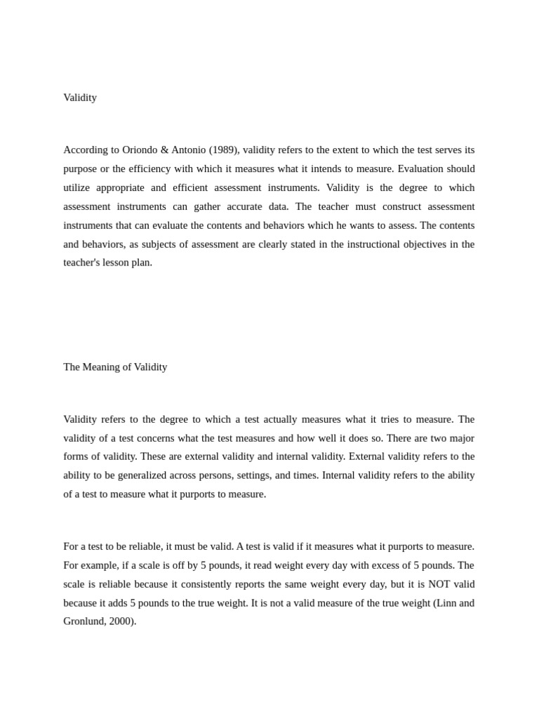 Understanding Test Validity in Education | PDF | Validity (Statistics ...
