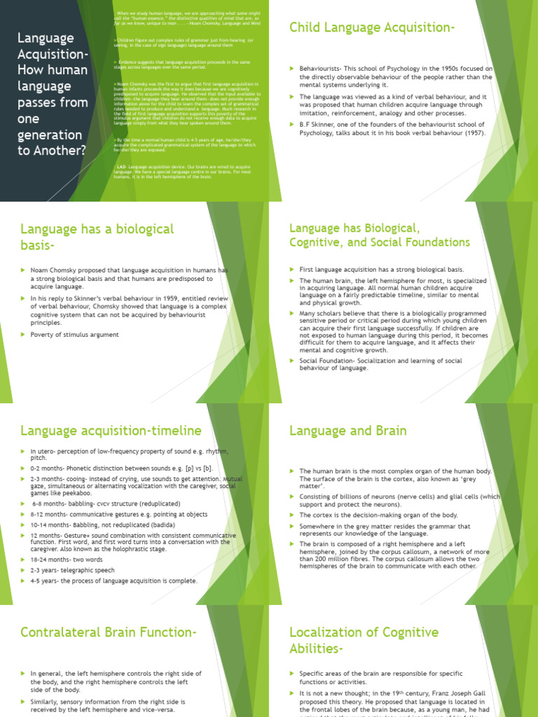 Understanding Language Acquisition Stages | PDF | Linguistics ...