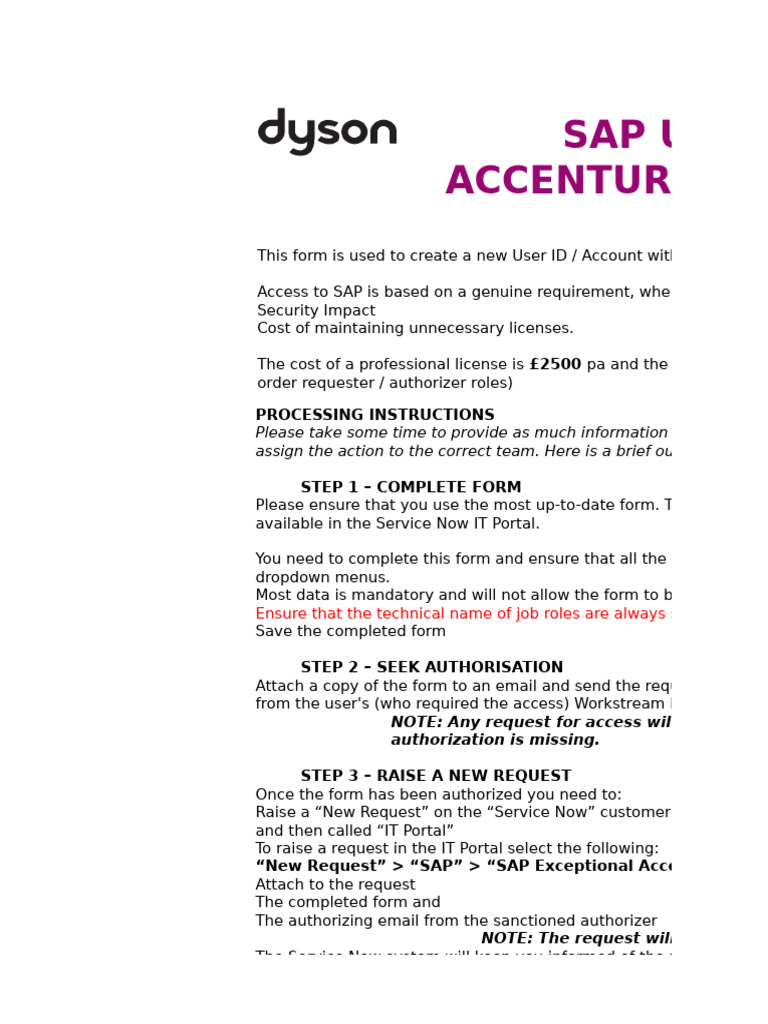 SAP Exceptional Access Template | PDF | Email Address | Computing
