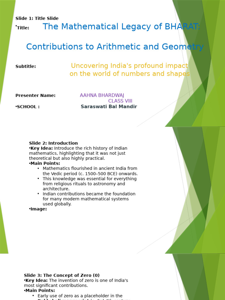 Bharat's Legacy in Arithmetic & Geometry | PDF | Trigonometry | Geometry