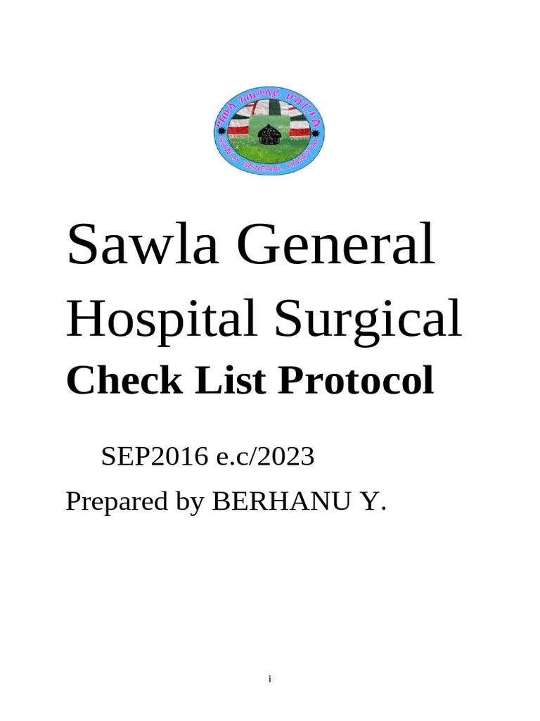 Surgical Safety Checklist Protocol Guide | PDF | Surgery | Anesthesia