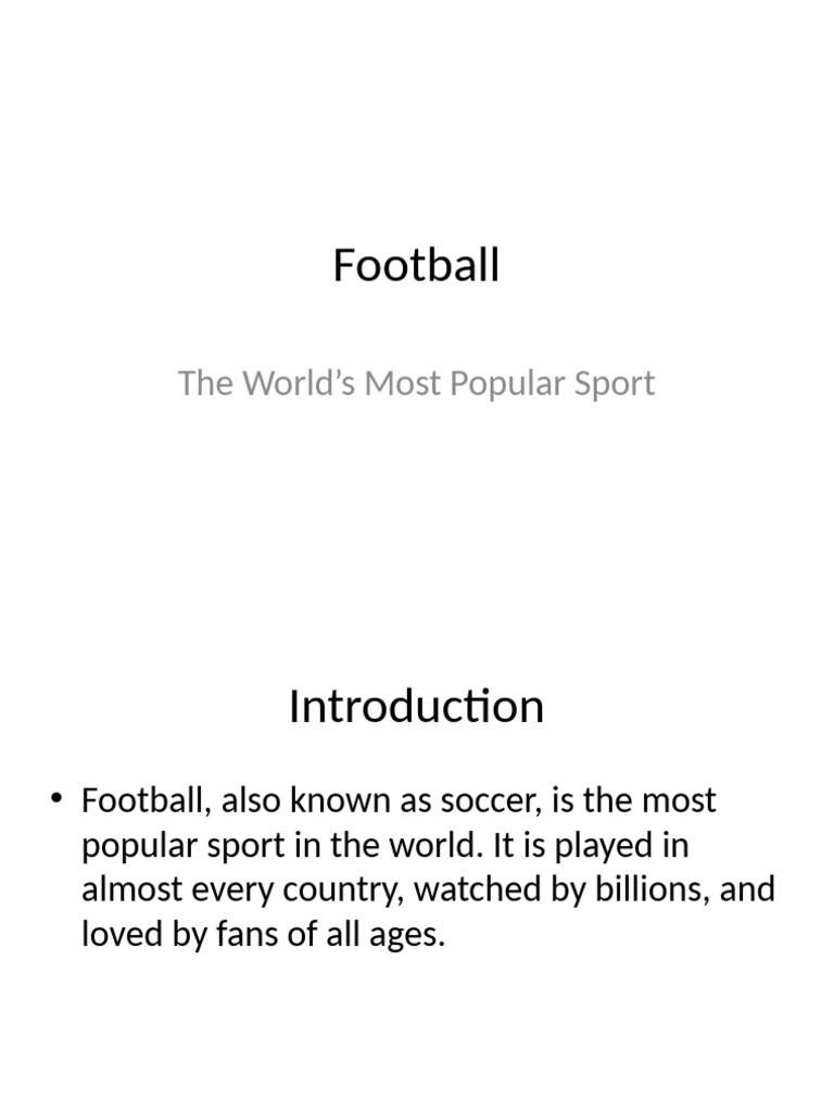 Overview of Football: A Global Passion | PDF