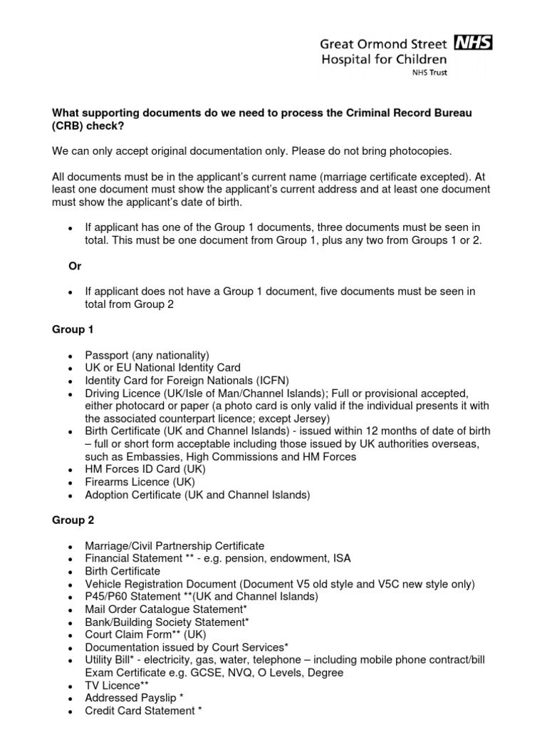 Acceptable Supporting Documents For CRB | PDF | Finance & Money ...