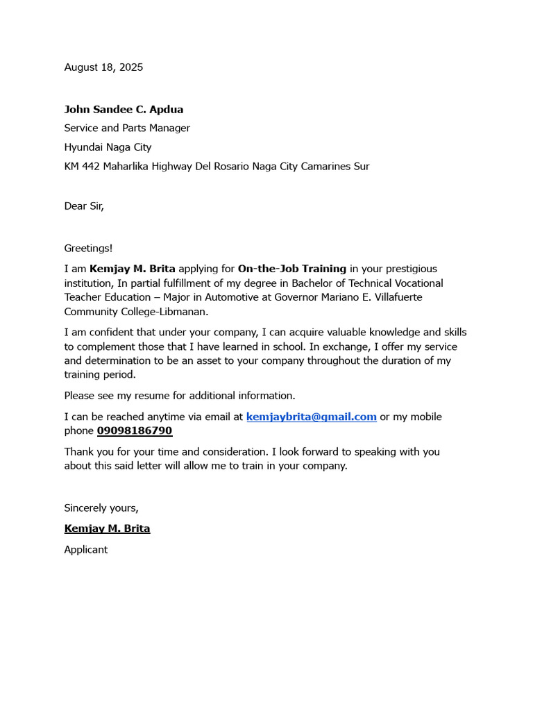 Share Application Letter | PDF