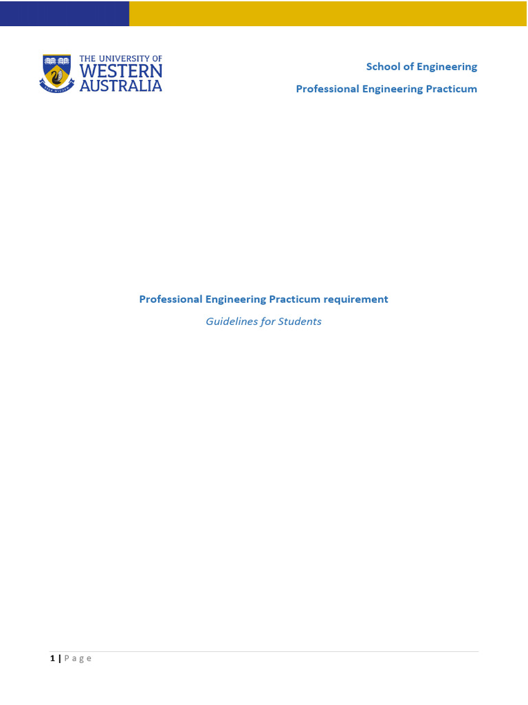 Professional Engineering Practicum Guide | PDF | Internship | Job Hunting