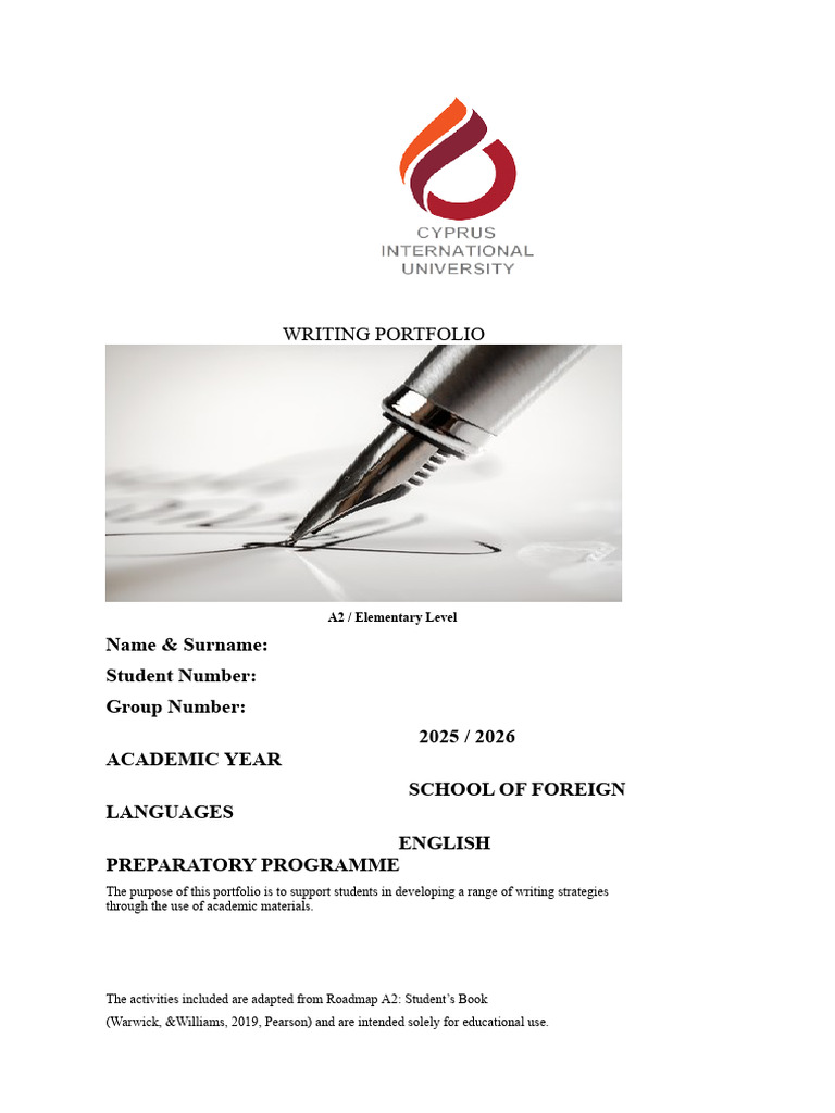 A2 Writing Portfolio for Beginners | PDF | Linguistics | Human ...