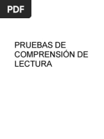 PRUEBAS de Comprension Lectora
