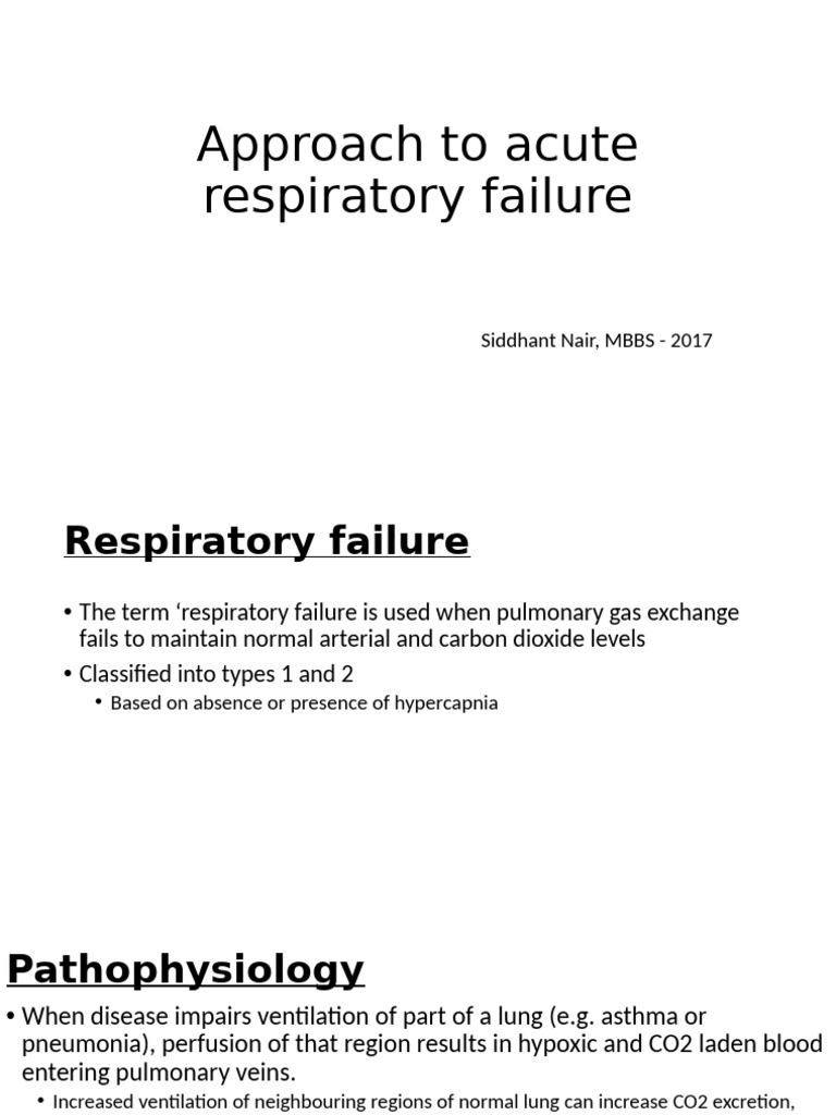 Acute Respiratory Failure Management Guide | PDF | Respiratory System ...
