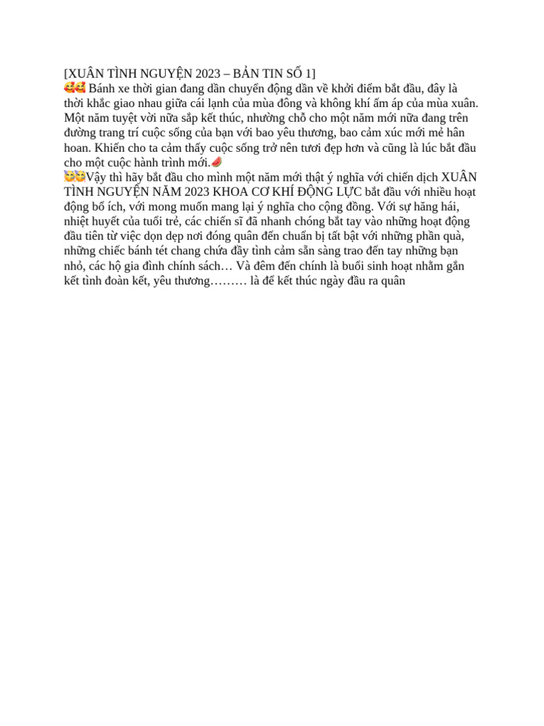 BẢN TIN SỐ 1 | PDF