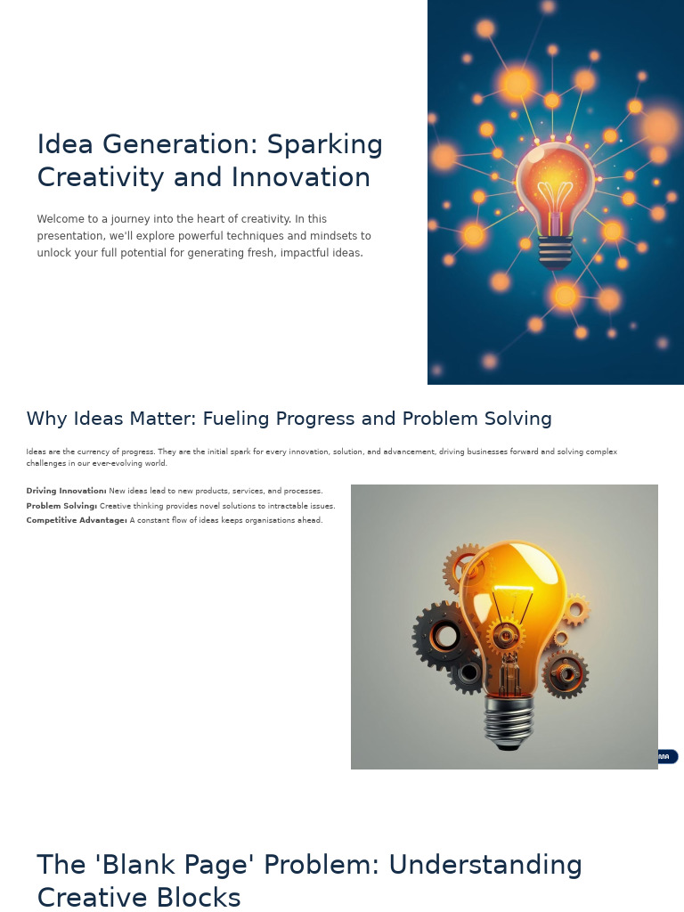 Idea Generation Sparking Creativity and Innovation | PDF | Creativity ...