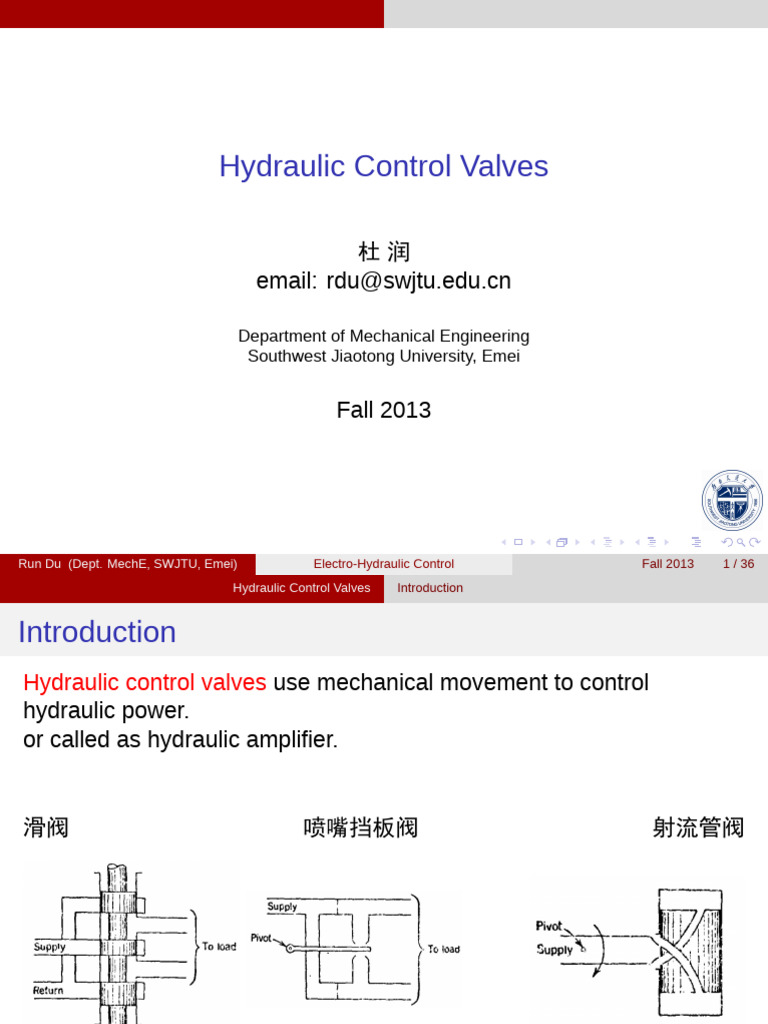 Hydraulic Control Valves Overview | PDF | Mechanical Engineering ...