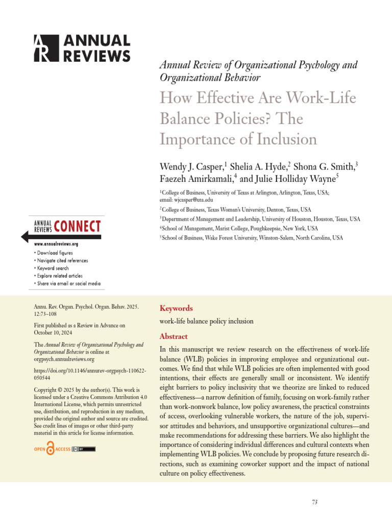 How Effective Are Work-Life Balance Policies The Importance of ...