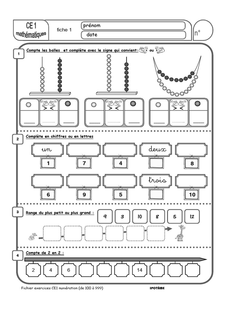 Exercices de maths CE1 à imprimer | PDF | Arc en ciel