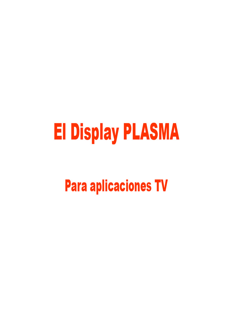 PLASMADISPLAY | PDF | Tecnología de pantalla | Electrónica de consumo
