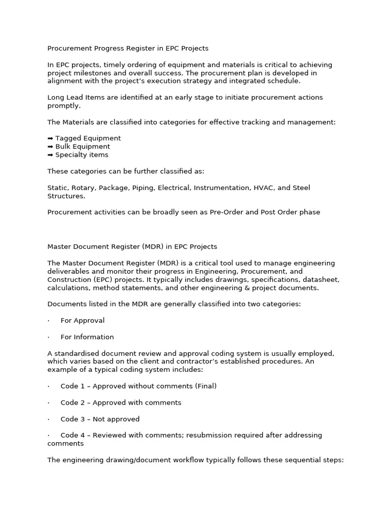 EPC Projects Procurement & Document Management | PDF | Business