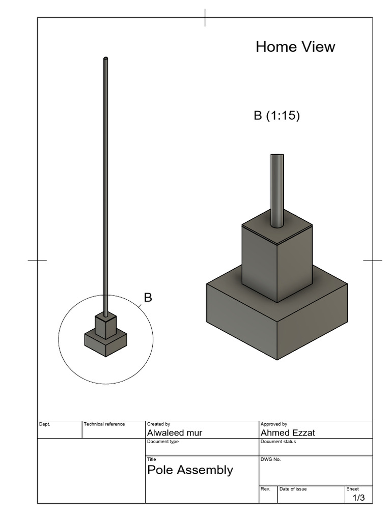 9m Pole Assembly Technical Drawing | PDF