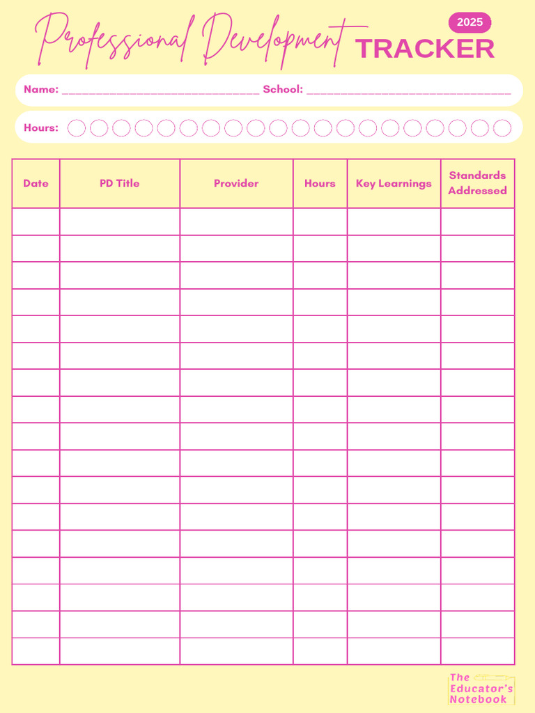 Professional Development: Tracker | PDF