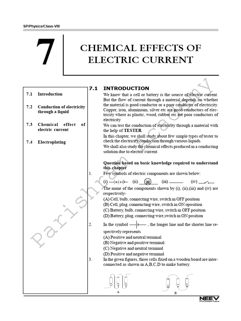 07 - Chemical Effect of Electric Current | PDF | Anode | Electrolyte