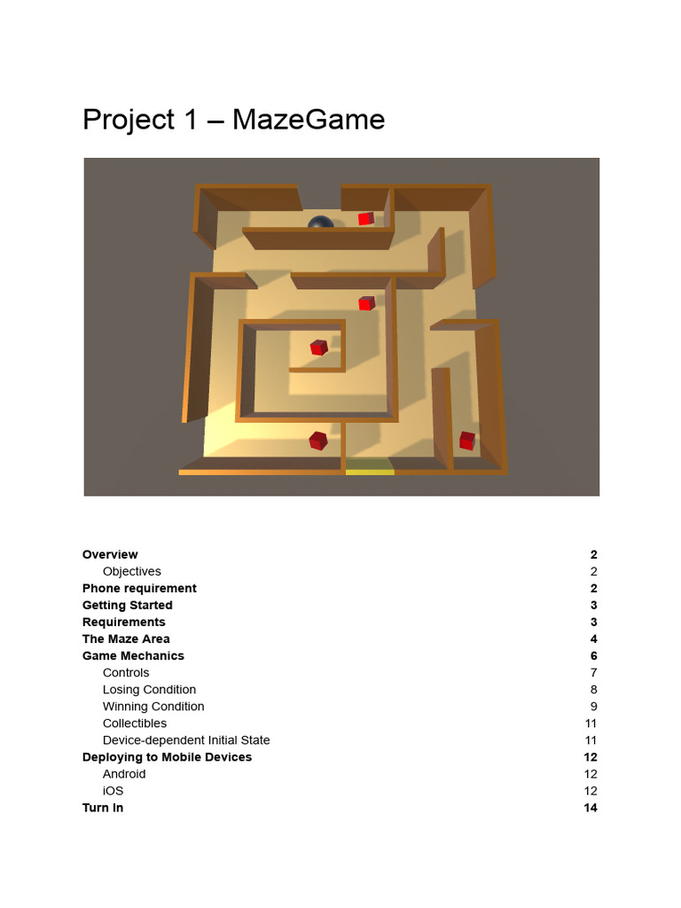 3D Maze Game Development in Unity | PDF | Ios | Android (Operating System)
