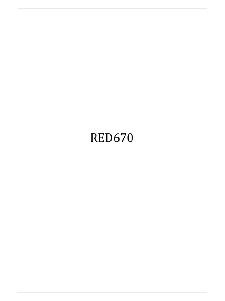 RED670 | PDF | Electric Power | Energy Industry