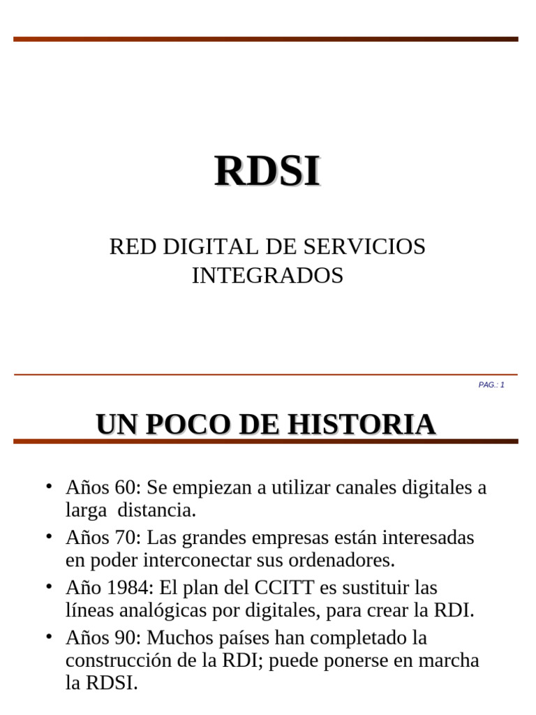 RDSI | PDF | Transmisión de datos | Tecnología de información y ...