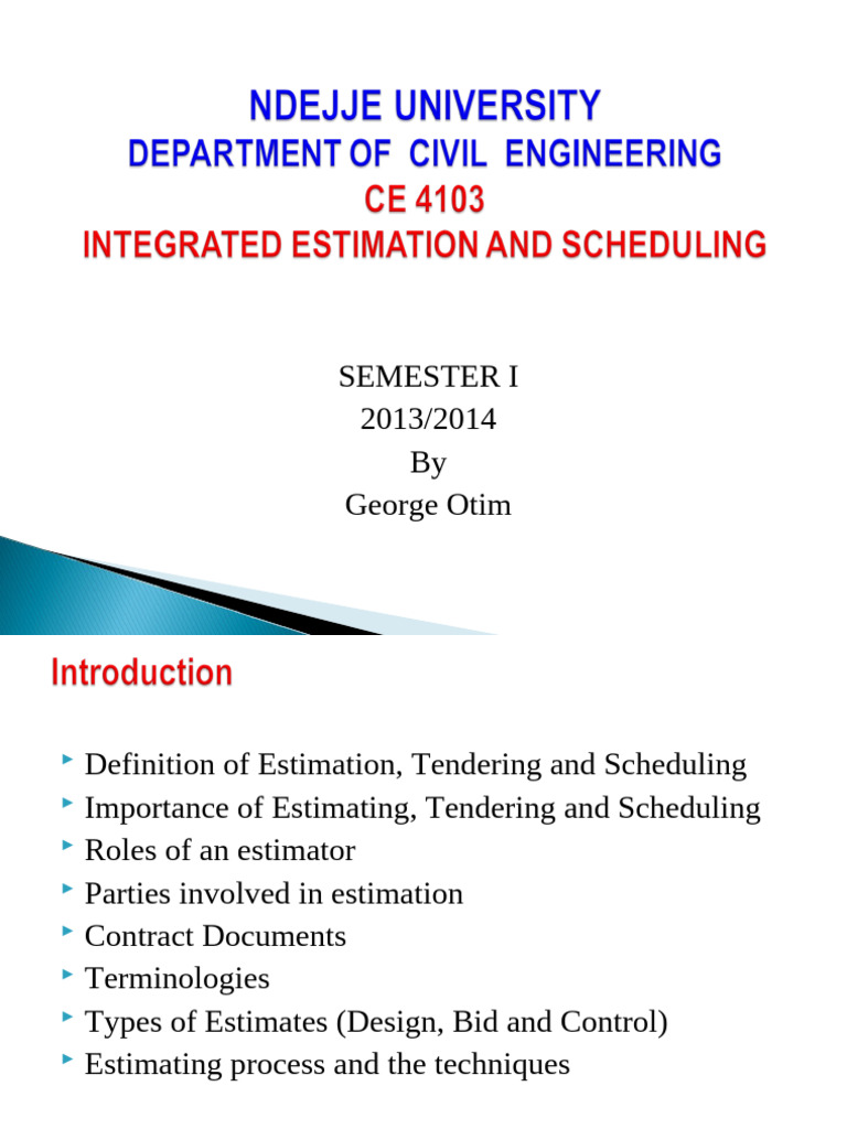 Estimation and Tendering in Construction | PDF | Specification ...