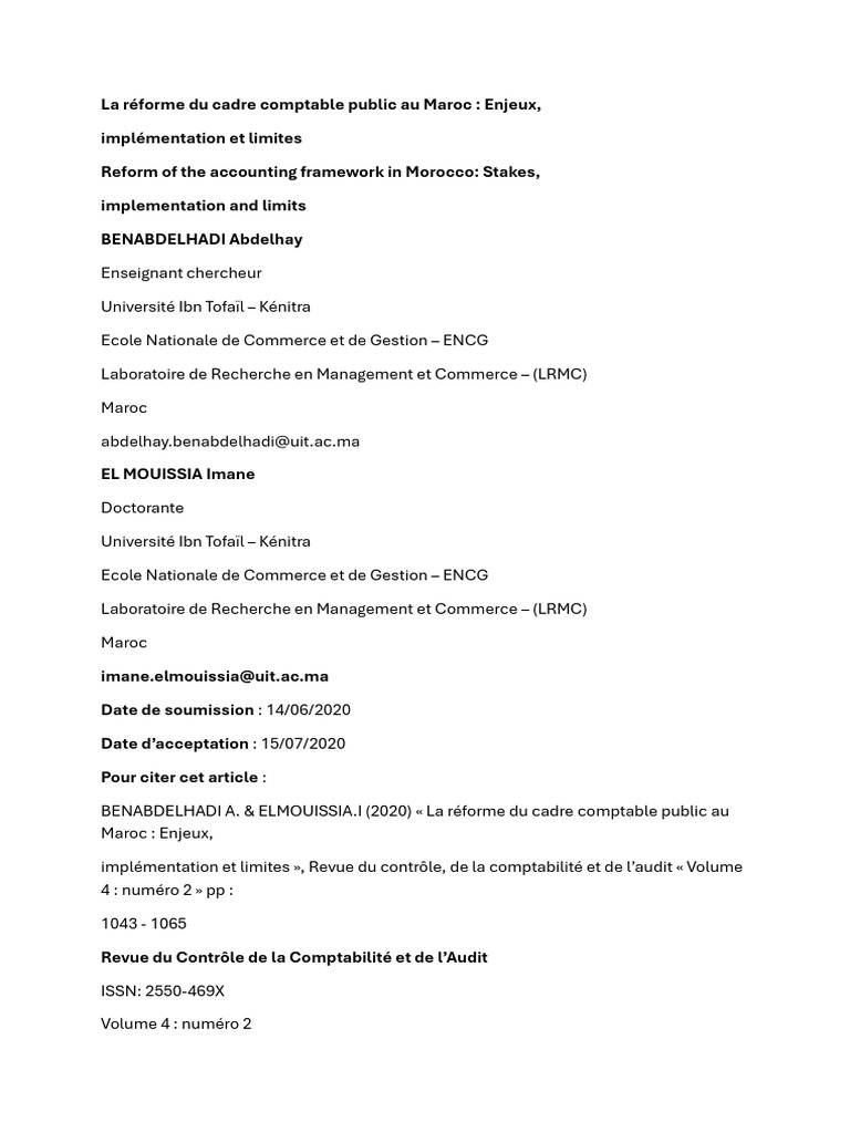 Réforme comptable publique au Maroc | PDF | Comptabilité | Audit