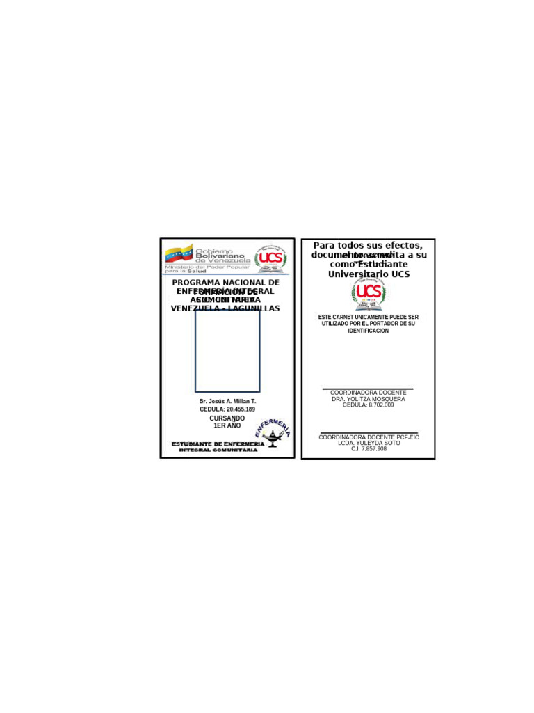 Carnet de Enfermería UCS 1er Año | PDF