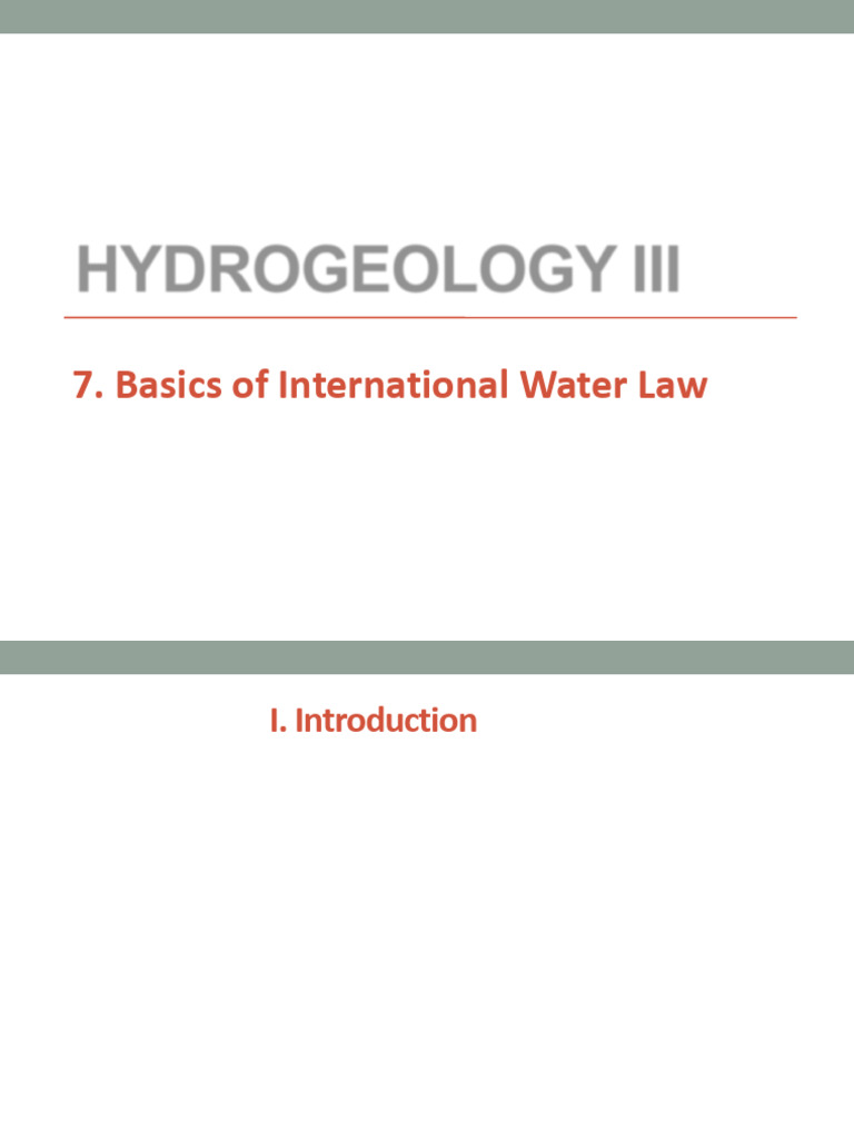 Hydrogeology III-7) Basic Elements of International Water Law | PDF ...