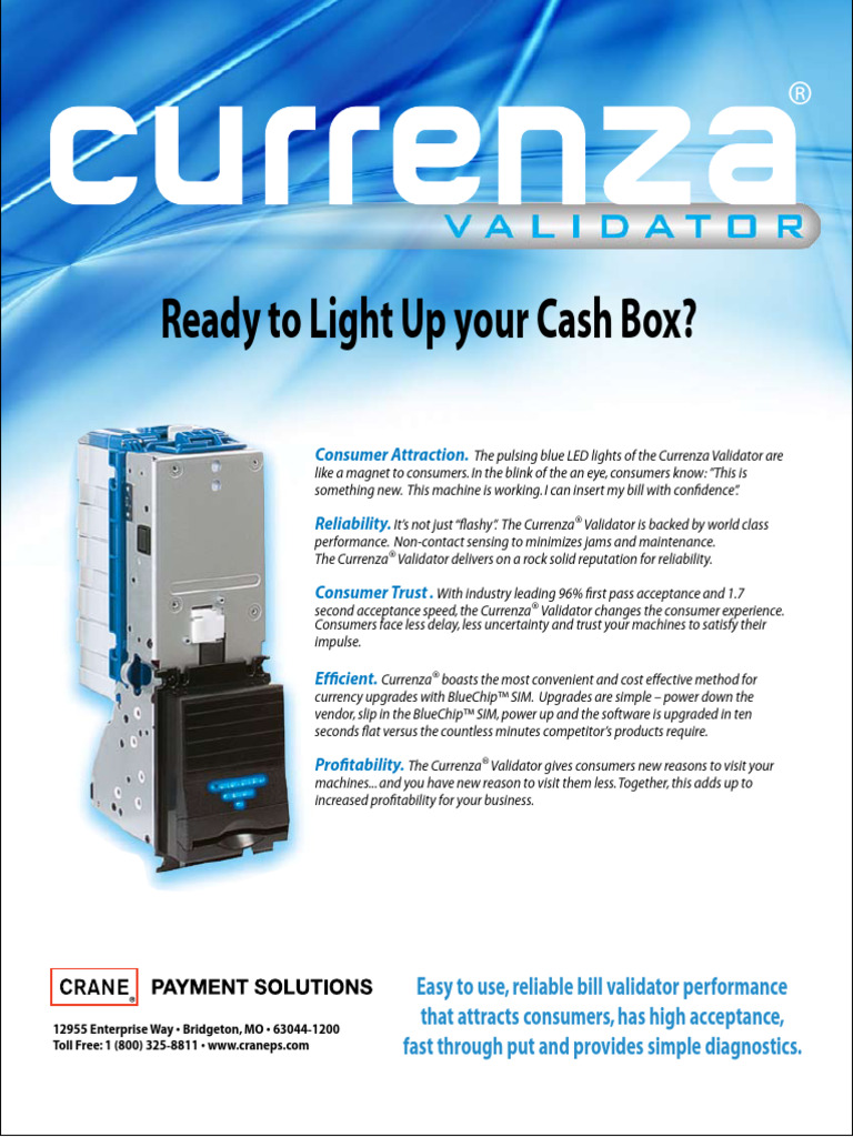 CashCode SM Currenza Brochure | PDF | Computer Engineering