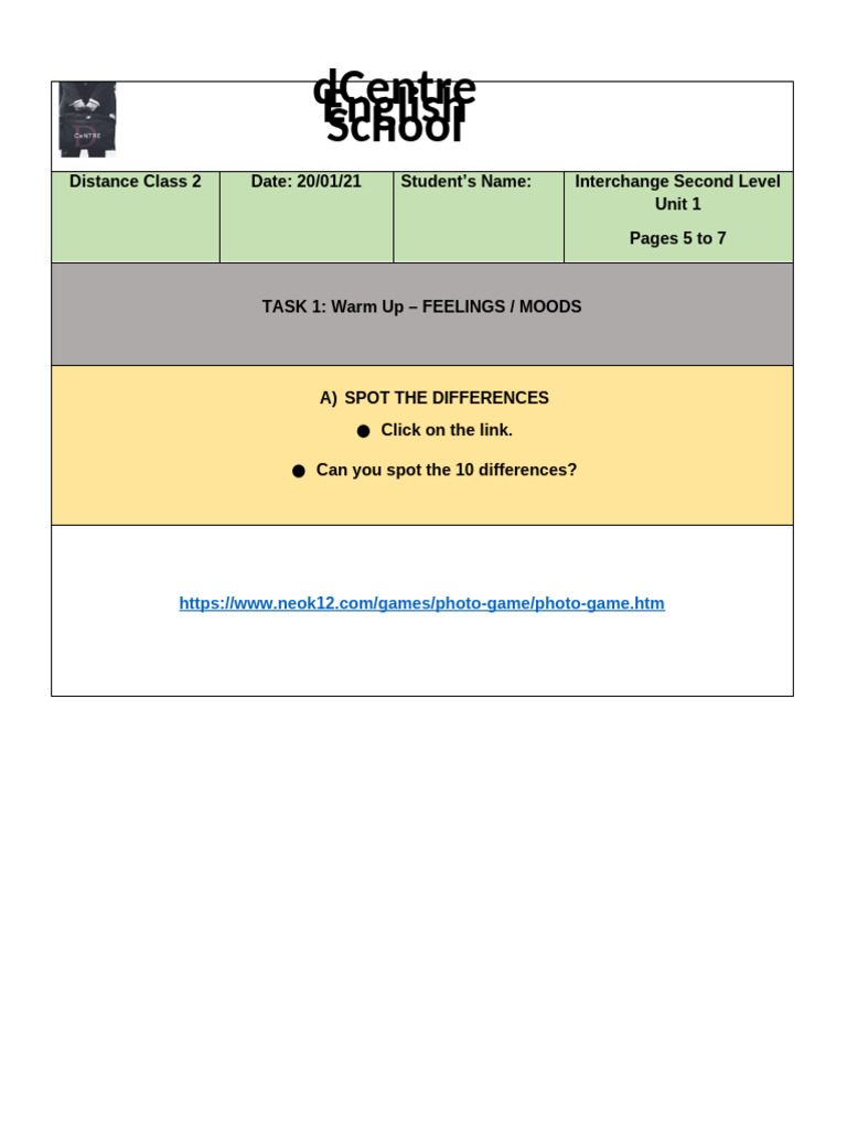 Second Level Online Class 2 | PDF