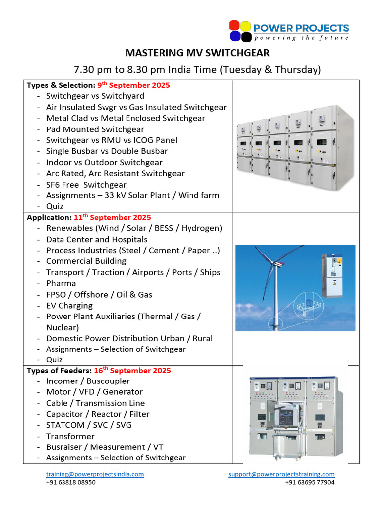 Mastering MV Switchgear Training Series | PDF | Power (Physics) | Power ...